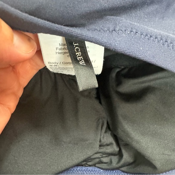 J Crew Ruched bandeau one-piece swimsuit Blue Women’s Size 10 Navy Classic Swim - Picture 4 of 8